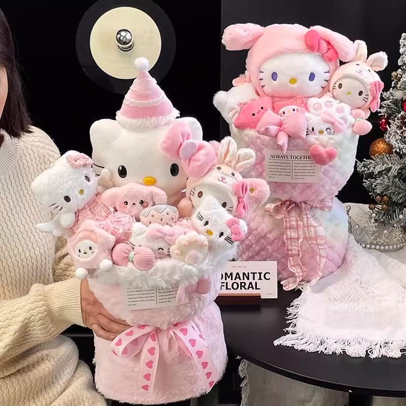 七夕女神情人节创意卡通玩偶花束 礼物 适合女孩生日女生闺蜜女童送女友