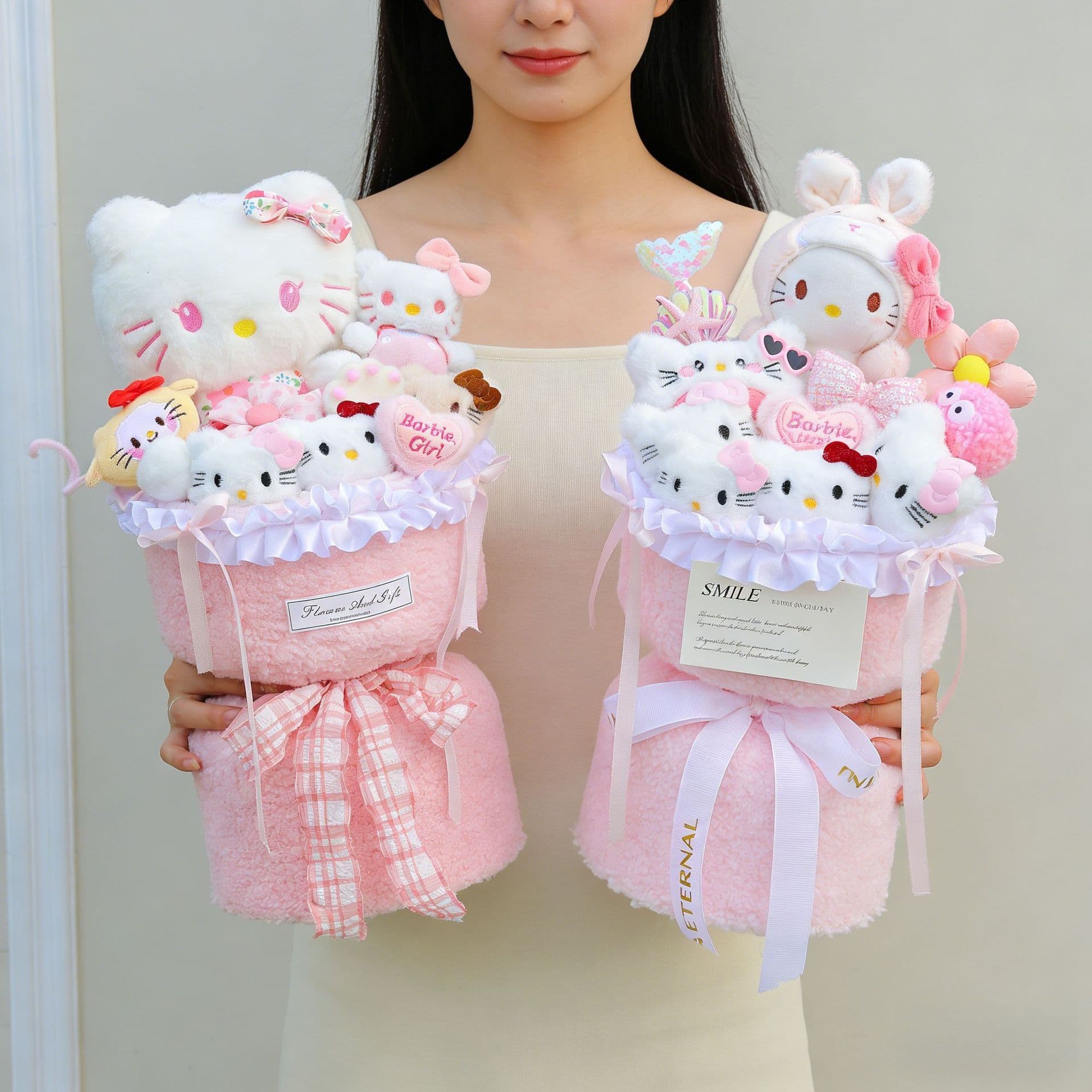 Hello Kitty Plush Doll Bouquet Birthday Gift for Girls Cute Creative Christmas Gift for Best Friends