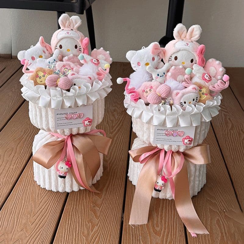 Hello Kitty Plush Bouquet Birthday Gift for Girls, Best Friends, and Teachers