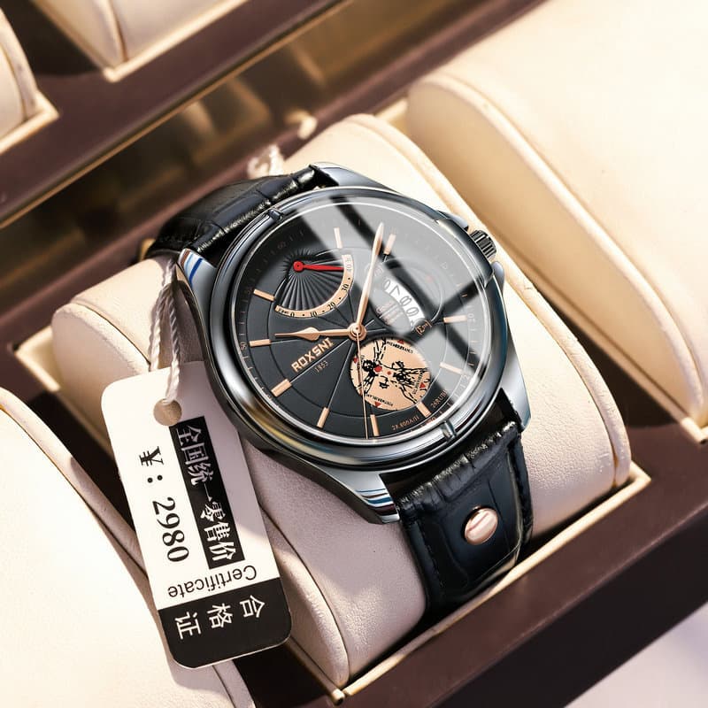 New Fashion Men's Watch - Trendy, High-Value, Tech-Style Business Quartz Watch with Calendar for College Students