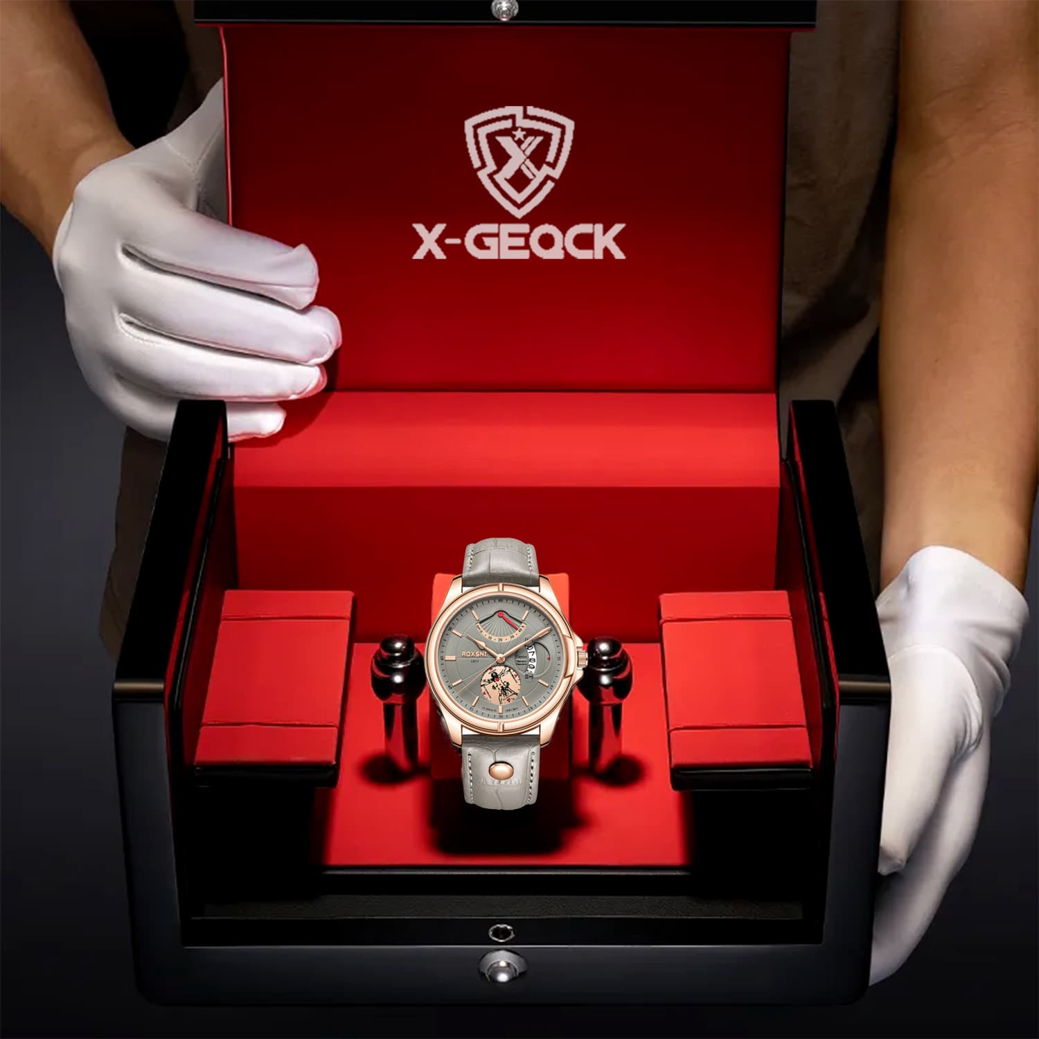 Luxury Men's Waterproof Quartz Watch - Factory Direct Sale, Casual Business Style with Night Light, Calendar and Week Display