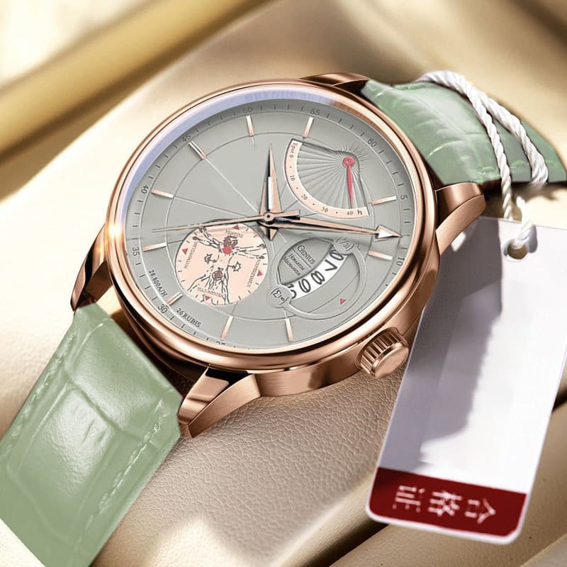 Da Vinci New Fully Automatic Men's Quartz Waterproof Business Casual Sports Luminous Wristwatch 2024