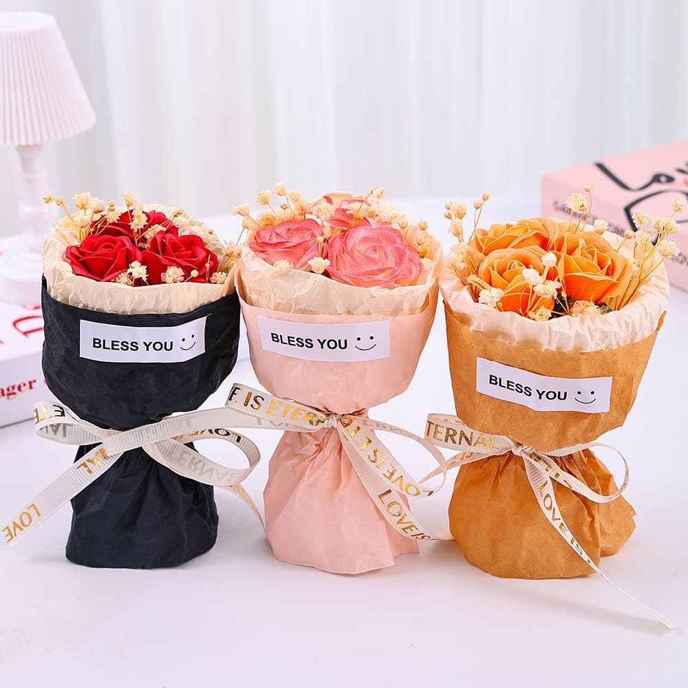Mini Pocket Soap Rose Bouquet - Dried Flower Gift for Qixi Festival